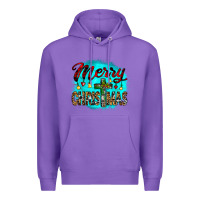 Purple merry christmas wood slice ornament Premium Hoodie - JahusDesignShop