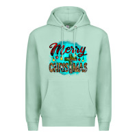 Seafoam merry christmas wood slice ornament Premium Hoodie - JahusDesignShop