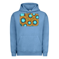 Pigment Pebble Blue sunflower gemstone background Urban Hoodie - JahusDesignShop