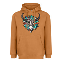 Meerkat western bull skull with sunflower and gemstone Heavyweight Hoodie - texasbilliewilder
