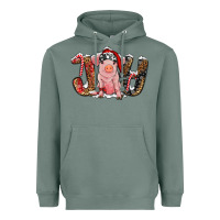 Sage Christmas Joy With Pig Heavyweight Hoodie - RanaPortraitStore