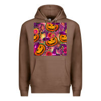 Chestnut halloween witchy pumpkin seamless pattern Premium Hoodie - BundleAndBundleShop