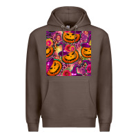 Coffee halloween witchy pumpkin seamless pattern Premium Hoodie - BundleAndBundleShop