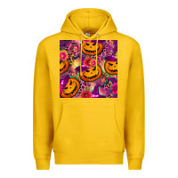 Lemon halloween witchy pumpkin seamless pattern Premium Hoodie - BundleAndBundleShop
