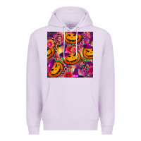 Lilac halloween witchy pumpkin seamless pattern Premium Hoodie - BundleAndBundleShop