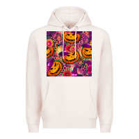 Pale Pink halloween witchy pumpkin seamless pattern Premium Hoodie - BundleAndBundleShop