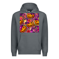 Rock halloween witchy pumpkin seamless pattern Premium Hoodie - BundleAndBundleShop