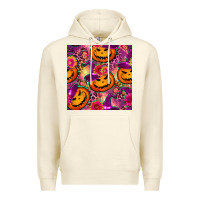 Sandshell halloween witchy pumpkin seamless pattern Premium Hoodie - BundleAndBundleShop
