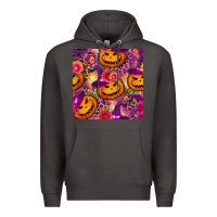 Smoke halloween witchy pumpkin seamless pattern Premium Hoodie - BundleAndBundleShop
