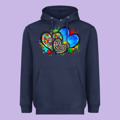 Autism Hearts Heavyweight Hoodie Designed By Zillion Design Studio
