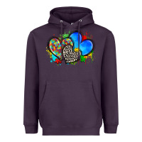 Plum autism hearts Heavyweight Hoodie - Zillion Design Studio