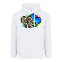 White autism hearts Heavyweight Hoodie - Zillion Design Studio