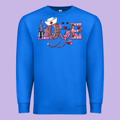 Valentine's Day Nurse Love Premium Sweatshirt Designed By Ranaportraitstore