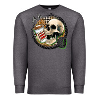 Charcoal Heather race skull Premium Sweatshirt - Zillion Design Studio