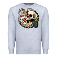Heather Grey race skull Premium Sweatshirt - Zillion Design Studio