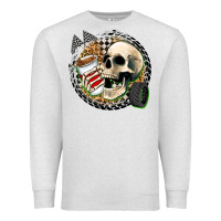 Oatmeal Heather race skull Premium Sweatshirt - Zillion Design Studio