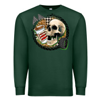 Sports Green race skull Premium Sweatshirt - Zillion Design Studio