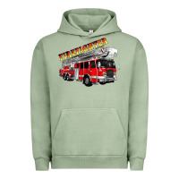 Pigment Oil Green firefighter fire truck Urban Hoodie - Artiststas