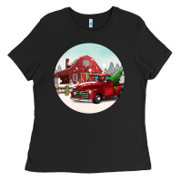 Black Christmas farm Christmas Ladies Tee - BarkalooDesign