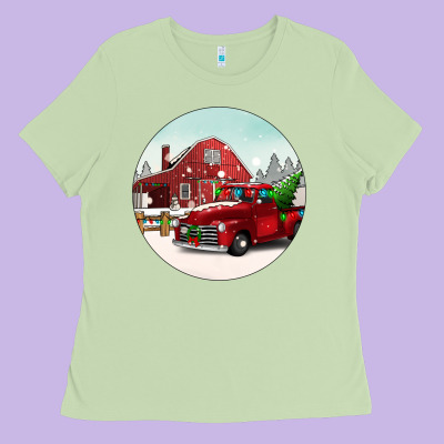 Christmas Farm Christmas Ladies Tee Designed By Barkaloodesign