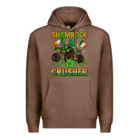 Chestnut shamrocks crusher monster truck with shamrocks Premium Hoodie - AdoDesignShop