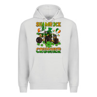 Dove Grey shamrocks crusher monster truck with shamrocks Premium Hoodie - AdoDesignShop