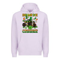 Lilac shamrocks crusher monster truck with shamrocks Premium Hoodie - AdoDesignShop