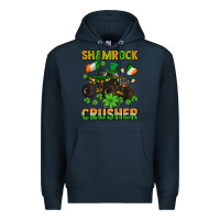 Navy shamrocks crusher monster truck with shamrocks Premium Hoodie - AdoDesignShop