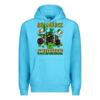 Ocean Blue shamrocks crusher monster truck with shamrocks Premium Hoodie - AdoDesignShop
