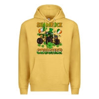 Antique Gold shamrocks crusher monster truck with shamrocks Premium Hoodie - AdoDesignShop
