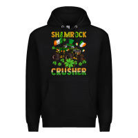 Black shamrocks crusher monster truck with shamrocks Premium Hoodie - AdoDesignShop