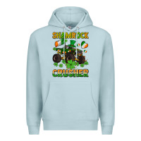 Blue Mist shamrocks crusher monster truck with shamrocks Premium Hoodie - AdoDesignShop
