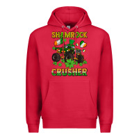 Cardinal shamrocks crusher monster truck with shamrocks Premium Hoodie - AdoDesignShop