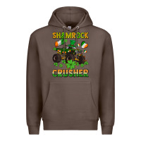 Coffee shamrocks crusher monster truck with shamrocks Premium Hoodie - AdoDesignShop