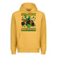 Mustard shamrocks crusher monster truck with shamrocks Premium Hoodie - AdoDesignShop