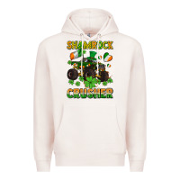 Pale Pink shamrocks crusher monster truck with shamrocks Premium Hoodie - AdoDesignShop