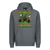 Rock shamrocks crusher monster truck with shamrocks Premium Hoodie - AdoDesignShop