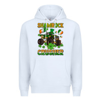 White shamrocks crusher monster truck with shamrocks Premium Hoodie - AdoDesignShop