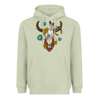 Matcha western cow skull Heavyweight Hoodie - texasbilliewilder