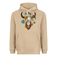 Western Cow Skull Heavyweight Hoodie | Teevron