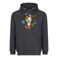 Smoke western cow skull Heavyweight Hoodie - texasbilliewilder