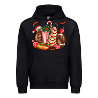 Christmas Tree Cake American Football  Ball And Hot Dogs Ado Urban Hoodie | Teevron
