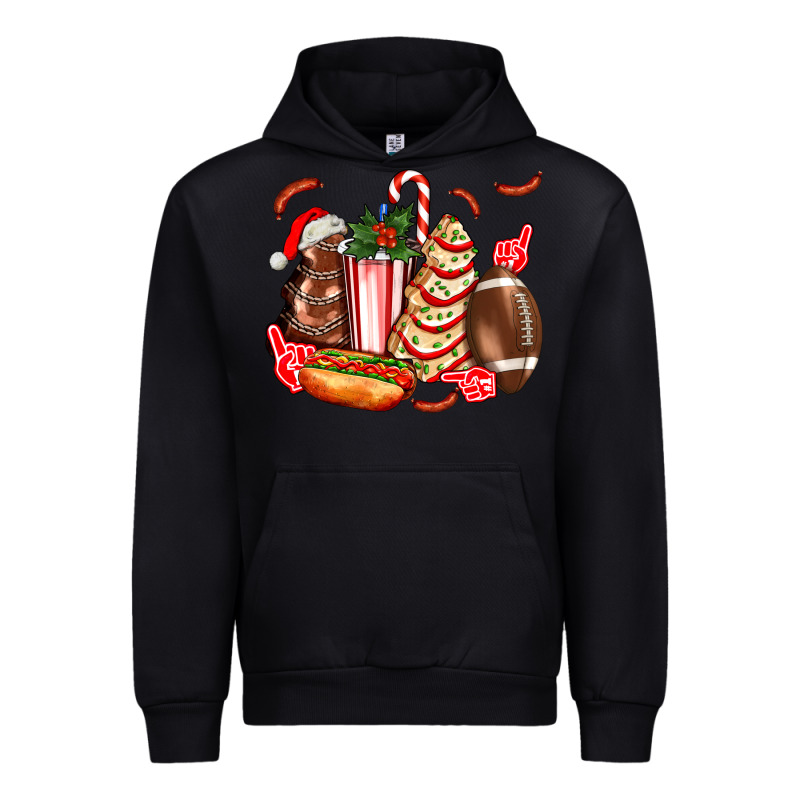 Christmas Tree Cake American Football  Ball And Hot Dogs Ado Urban Hoodie by AdoDesignShop | Teevron