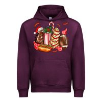 Mauve Wine Christmas tree cake American football  ball and hot dogs ado Urban Hoodie - AdoDesignShop
