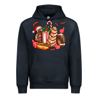 Navy Christmas tree cake American football  ball and hot dogs ado Urban Hoodie - AdoDesignShop