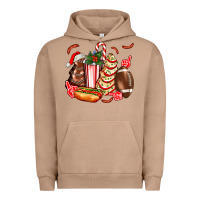 Pigment Burro Christmas tree cake American football  ball and hot dogs ado Urban Hoodie - AdoDesignShop