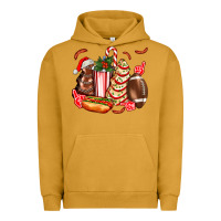Pigment Peanut Butter Christmas tree cake American football  ball and hot dogs ado Urban Hoodie - AdoDesignShop
