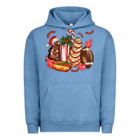 Pigment Pebble Blue Christmas tree cake American football  ball and hot dogs ado Urban Hoodie - AdoDesignShop