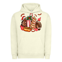 Pigment Pistachio Christmas tree cake American football  ball and hot dogs ado Urban Hoodie - AdoDesignShop