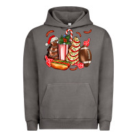 Pigment Tornado Christmas tree cake American football  ball and hot dogs ado Urban Hoodie - AdoDesignShop